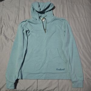 Women's Carhartt  Light Blue 1/4 Zip Hoodie